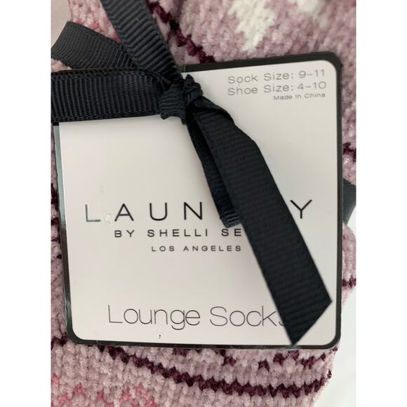 Laundry by Shelli Segal Lounge Socks Womens Size 4 - 10 Purple Non Slip Grip New - Picture 4 of 8